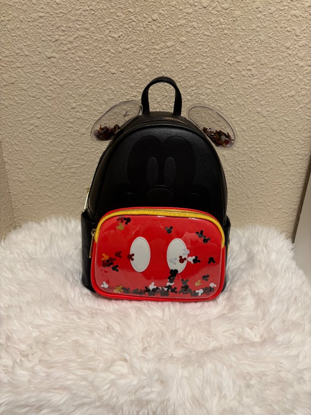 Loungefly Disney Mickey Mouse Sequin Confetti Mini Backpack NWT - Picture 2 of 7